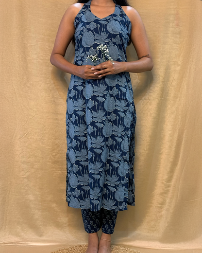 Rooh - Light & Dark Blue Sleeveless Co-ord Set