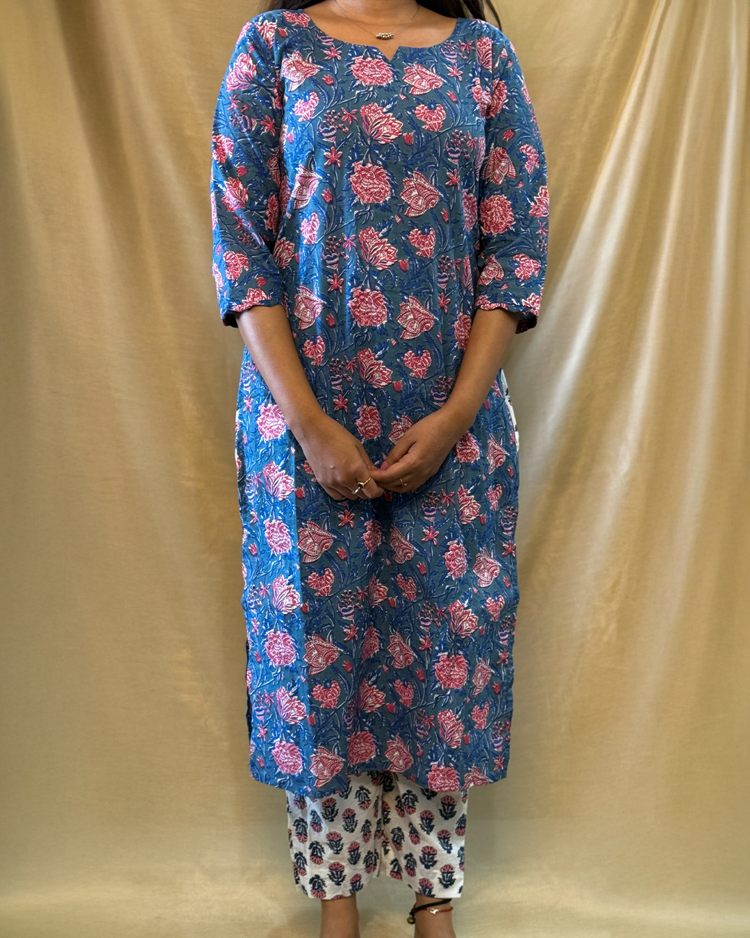 Komal - Light Blue & White Floral Co-ord Set