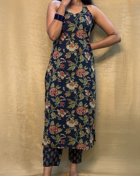 Rooh - Royal Blue Sleeveless Co-ord Set