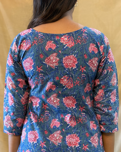 Komal - Light Blue & White Floral Co-ord Set