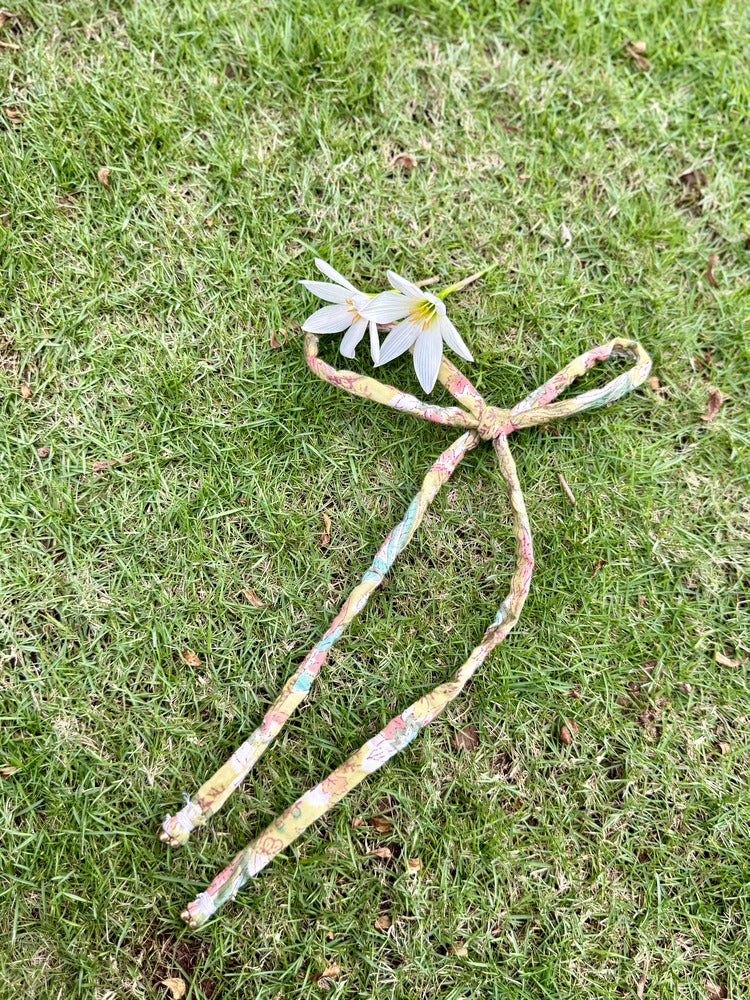 Roop - Hand Block Printed Hair Tie Strings(Green)