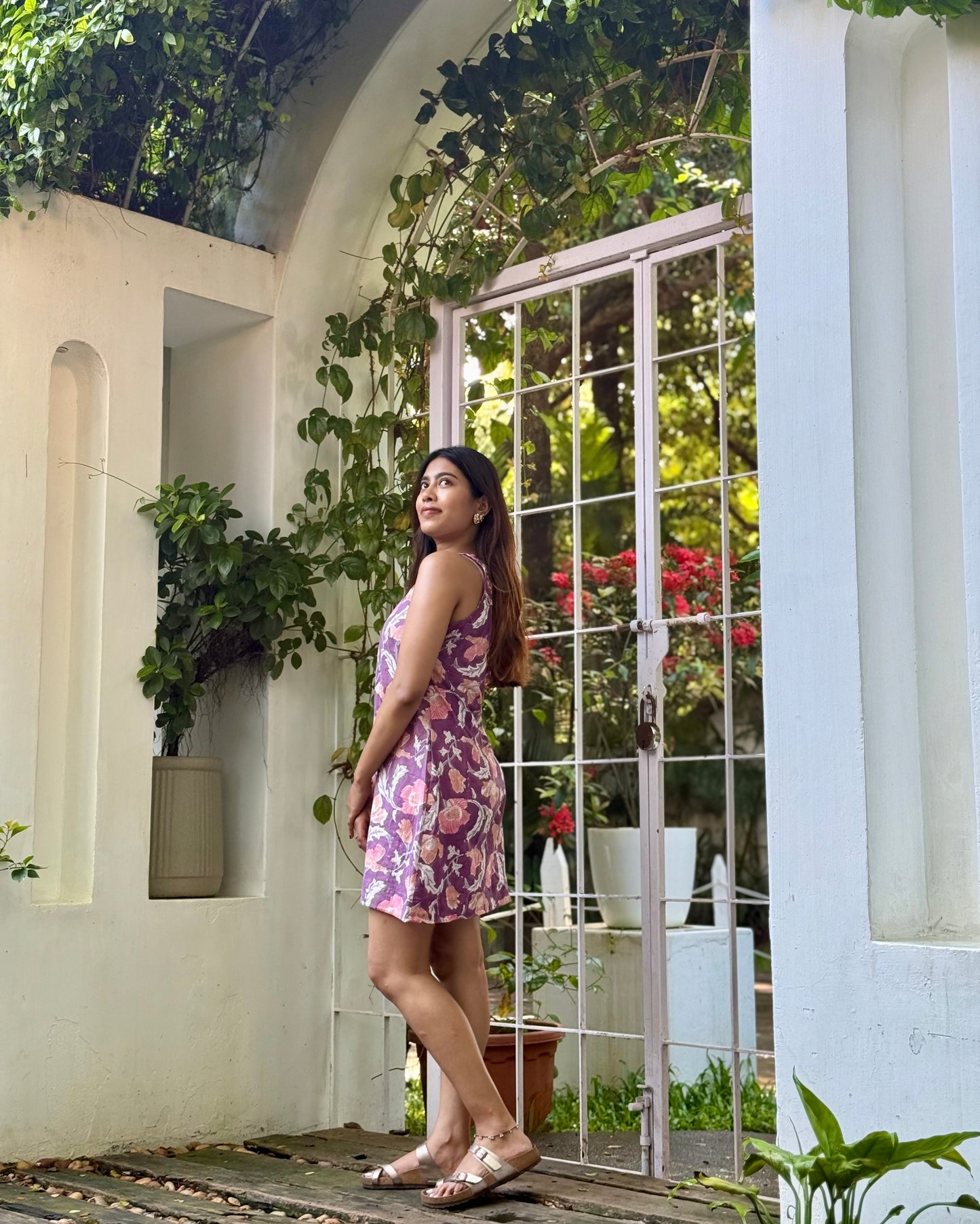 Gudiya - Hand Block Printed Purple Short Dress